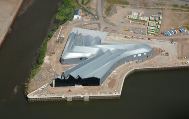 Aerial view of the new Riverside Museum